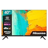 Hisense 40A4EG 101cm (40 Zoll) Fernseher Full HD Smart TV, Triple Tuner DVB-T2 / T/C / S2 / S, Works with Alexa, WiFi, Game, Hotel Mode, Schwarz [2022 ]