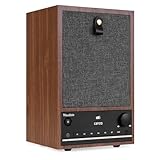 Audizio Canzo - DAB Radio, Internetradio mit WLAN & Bluetooth 5.3, Digitalradio, Radio mit Fernbedienung, Küchenradio mit LAN-Anschluss, AUX & Line-Out, ideal für Küche, Wohn-& Schlafzimmer - Walnuss