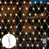 Gresonic 96/192/270er LED Lichternetz Lichtervorhang Lichterkette Warmweiß Deko Leuchte Innen und Außen Weihnachten Hochzeit mit Stecker (Warmweiß 8 Modi, 270LED)