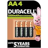 Duracell Akku AA, wiederaufladbare Batterien AA, 4 Stück, Unsere Nr. 1 - längste Haltbarkeit pro Aufladung, vorgeladen