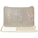 Giantree Frauen glänzend Abend Clutch Bag, Sparkly Abend Handtasche Kette Umhängetasche Lady Girl Party Bling Strass Handtasche für Prom Hochzeit Engagement Cocktail Party Bankett (Gold)