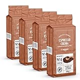 by Amazon Gemahlener Kaffee Espresso Crema, Lichte Röstung, Granulat, 1 kg, 4 Packungen mit 250 g – Rainforest Alliance-Zertifizierung