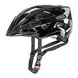 uvex active - sicherer Allround-Helm für Damen und Herren - individuelle Größenanpassung - erweiterbar mit LED-Licht - black shiny - 56-60 cm