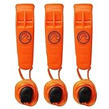 Trillerpfeife Laut Notfall- Signalpfeife mit Schlüsselband und Clip - Wasserdicht Für Schwimmen Orange. Notfallpfeife 85dB 2 Töne. Für Wandern Camping Sport Sicherheit Marine Rettungspfeife. 3er Pack