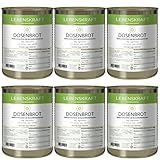 Lebenskraft Dosenbrot, Finnen Körndl Vollkornmischbrot 6 x 400g Dose, lang haltbar, ohne Hefe, vegan, laktosefrei