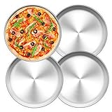 TEAMFAR Pizzablech 4er-Set, Edelstahl Rund Pizzaform Pizza Backblech zum Backen im Ofen, ∅ 26 cm, Gesund & Langlebig, Leicht zu reinigen & Spülmaschinengeeignet
