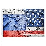 USA-Russland-Flagge, 3 x 5 Fuß, Gartenflagge für draußen, lustige Flaggen mit lebendigem Druck, wasserdichte Bannerflagge für den Außenbereich, Innengarten, Dekoration