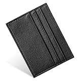 URAQT Leder Kartenetui, Kreditkartenetui, Leder Geldbörse, Magic Wallet Geschenk Leder Wallet, Unisex, Schwarz(Basis-Modell)