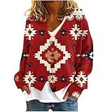 ANHATUIV Strickjacken für Damen, bauchfrei, V-Ausschnitt, Knopfleiste, Zopfstrick, langärmelig, gestreifter Druck, leichte Damenjacken, offene Vorderseite, Herbst-Outfits, A29-Rot, L