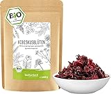 Hibiskusblüten BIO ganz und getrocknet 1000 g - Premium HIbiskus Tee - Hibiskusblütentee 100% natürlich aus biologischem Anbau - bioKontor
