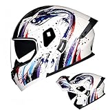 Motorradhelm, Integralhelm, Mit Doppelvisier, ECE-Geprüfter Motorrad-Integralhelm, Atmungsaktiv Und Komfortabel, Für Erwachsene, Frauen Und Männer A,XXL61-62CM