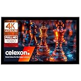 celexon Basic Rahmen-Leinwand 90' | 200x113 cm 16:9 | 4K Full HD 3D | Beamerleinwand mit Stecksystem für Heimkino | stramm gespanntes Tuch für sehr Gute Planlage | Projektionsleinwand zur Wandmontage