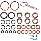 ROSYLEVE Ovalkopfschlüssel mit Schlüsselring für Jura, 33 Stück Dichtungs Set enthalten 2pcs Reinigungsbürstenset Kompatibel für Jura Vollautomaten Kaffeeautomaten Ersatzteile