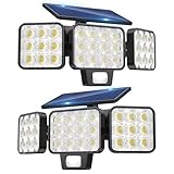 GEARLITE Solarlampen für Außen mit Bewegungsmelder 2 Pack, 120 LED Superhelle Solarleuchten für Außen 3 Modi mit 270° Weitwinkelbeleuchtung, IP65 Wasserdicht Solar Wandleuchte für Garten, Garage, Hof