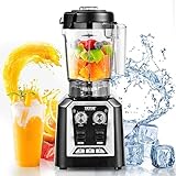 VEVOR Mixer kommerzieller Standmixer 2200 W mit Glasbehälter, Hochleistungsmixer Power Profi Mixer Küchenmixer mit 3 Funktionen, für gefrorene Getränke Shakes Smoothies und Crush Ice, schwarz