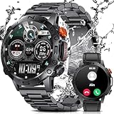 LIGE Smartwatch Herren mit Telefonfunktion für Android iOS 1.43'' Amoled HD Outdoor Sportuhr Smartwatch mit 110 Sportmodi,Pulsmesser/Schlafmonitor,IP68 Wasserdicht Schrittzähler,360mah Batterie