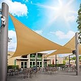 Royal Shade Dreieckiges Sonnensegel, 61 x 61 x 61 cm, Sandbeige, für den Außenbereich, Terrasse, Stoff, Schutzmarkise, 95 % UV-Schutz, 200 g/m²
