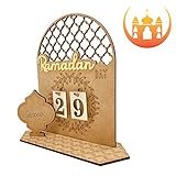 Cipliko Ramadan Kalender Aus Holz Adventskalender Countdown-Kalender DIY Kunsthandwerk Islamische Ramadan Geschenke Haus Dekoration