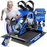 GUBA - 2 in1 Pedaltrainer [TESTSIEGER] mit Anti-Rutsch-Matte und Widerstandsbänder | Beintrainer für Zuhause [extra Handpedale und Befestigungsgurt] | Heimtrainer Fahrrad für Senioren | Mini Bike