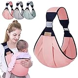 Tyuodna Tragetuch Baby,Babytrage Neugeborene ab Geburt，Verstellbare Babytragetuch mit Dicken Schultergurten,Tragegurt Baby,Baby Carrier für Babys von 0 bis 36 Monaten (Pink)