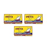 Ortiz Anchoas En Aceite De Oliva - Anchovies In Olivenöl, Sardellenfilets, 3er Pack (3 x 47 g)