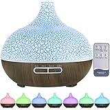 Purpledi 550ml Aroma Diffuser,Ultra Leise Ultraschall Luftbefeuchter Aromatherapie,Ätherische Öle Luftbefeuchter,BPA-Free Aromatherapie Humidifier für Schlafzimmer Yoga Spa,7 Farben LED Lichter