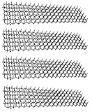 Tierabwehrmatte Dornengitter Marderschutz Katzenabwehr 4er Set je ca. 49 x 14 cm Tierabwehr Katzenschreck Tierschreck Spikes Dornenmatte Tierbarrierre Barriereschutz, Kunststoff