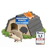 SCHWANFELD® Igelhaus Winterfest mit Boden [SCHÜTZT VOR FRESSFEINDEN] - inkl. Labyrintheingang - Premium Igelfutterhaus mit Labyrinth Eingang - Hochwertige Igelhäuser Igel Haus - Igel Schlafhaus