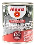 Alpina Holz-Wetterschutz-Farben – Schwedengelb, deckend – bis zu 12 Jahre Schutz vor Witterung und Nässe – schmutzabweisend, deckend & ergiebig – 750 ml