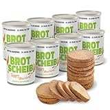 ration1 Roggen Mischbrot 8 x 350g, Dosenbrot 10 Jahre haltbar, abgepacktes Brot in der Dose, Vegan & Laktosefrei, Einfach öffnen & essen, ideal für Camping, Outdoor, Festival oder Notfall Ausrüstung