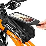 nooncrazy Fahrrad Rahmentasche Wasserdicht Fahrradtasche Rahmen Handytasche Fahrrad Smartphone Zoll mit TPU Touchscreen Montainbikes, Rennrad, Ebikes