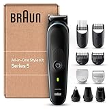 Braun All-In-One Bartpflege Bodygroomer Set, 10-in-1 Barttrimmer / Bartschneider (recycelbare Verpackung), Trimmer/Haarschneider Herren, Haarschneidemaschine, 100 Min Laufzeit, MGK5445