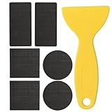 Reparatur-Set für Trampolin – 6 Stück Reparaturstreifen für Trampolinmatten | 3 Formen von selbstklebenden Patches enthalten mit einem Schaber für den Einsatz im Garten oder