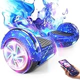 SISIGAD Hoverboard 6,5 Zoll Dual Motoren 2-Rad Hoverboard mit LED Lichter Bluetooth