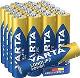 VARTA Batterien AAA, 20 Stück, Longlife Power, Alkaline, 1,5V, ideal für Spielzeug, Funkmaus, Taschenlampen, Made in Germany
