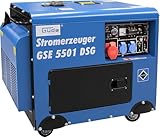 Güde Stromerzeuger GSE 5501 DSG (OHV 4-Takt-Dieselmotor, luftgekühlt, 418 cm³, 6,5/8,8 (kW/PS), max. 5 kW, 14 | 8,3 A, 2 x 230 V, 1 x 400 V, Ölmangelsicherung, Überlastschutz, Voltmeter, E-Start)
