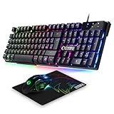 EMPIRE GAMING - 3-in-1-Pack MK800 – Tastiera Gaming QWERTY Italiana RGB 105 Tasti 19 Tasti Anti-Ghosting – Gaming-Maus RGB Ergonomico 2400 DPI – Tappetino per Mouse – PC PS4 PS5 Xbox One/Series Mac