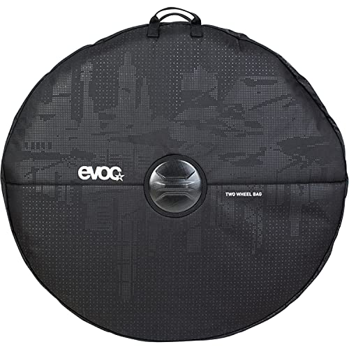 EVOC TWO WHEEL BAG zum Transport von Laufrädern (Laufradtasche für zwei Laufräder, verstärkter Achsenschutz, integrierte Trennwand, Fahrradtasche mit Tragegriffen, für 29' Reifen geeignet), Schwarz