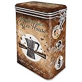 Nostalgic-Art Retro Kaffeedose, 1,3 l, Coffee House – Geschenk-Idee für Kaffee-Fans, Blech-Dose mit Aromadeckel, Vintage Design