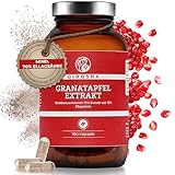 QIDOSHA® Granatapfel Extrakt Kapseln hochdosiert, 70% Ellagsäure, 180 Stk/Glas, 75:1 Premium-Extrakt mit 1800mg Granatapfel Extrakt je Tagesportion, vegan, deutsche Fertigung