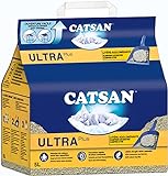 CATSAN Ultra Plus – Katzenstreu aus feinen natürlichen Tonkörnchen – 1 x 5 Liter