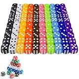 100 Stück Würfel, Würfel Bunt, Dice, Sechsseitiger Würfel Set Spielwürfel Bunt Farben Würfel, Set 12mm Würfel, Für Würfelspiele Tischspiele Dice Und Würfelspiele Tischspiele Bar Ktv Party.