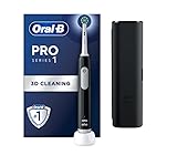 Oral-B Pro Serie 1 Elektrische Bürste, Hergestellt in Braun Technologie, 1 Bürstenstutzen, 3 Modi, Reiseetui, Schwarz