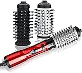 3-in-1 Heißluftstyler und rotierender Haartrockner, 360° rotierende Multitudet-Haartrocknerbürste für trockenes Haar, Locken, glattes Haar, elektrische Negativ-Ionen-Haarstylerbürste mit 3 Grad Temper