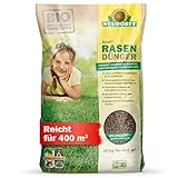 Neudorff Azet RasenDünger – Bio Rasendünger für 400 m² sorgt für eine dichte, grüne und strapazierfähige Rasenfläche mit 6 Monaten Langzeitwirkung, 20 kg, Braun