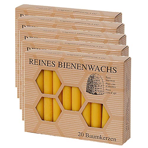 100% Bienenwachs Baumkerzen (100 Stk.) Christbaumkerzen