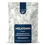 Melatonin Hochdosiert - 400 Tabletten - 0,5 mg Melatonin pro Tagesdosis - Reines Melatonin Schlaftabletten mit Kamille und Lavendel - Fördert den gesunden Schlaf - Laborgeprüft & Vegan - Nutravita