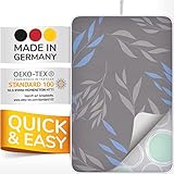 smart&gentle Super Soft Bügeldecke für Tisch hitzebeständig - 100x65cm - rutschfeste Bügelunterlage mit Feuchtigkeitsschutz für Dampfbügeleisen, Bügelmatte Made in Germany