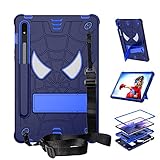 Tablet PC Hülle Tablet-Kinderhülle Compatible with Samsung Galaxy Tab S8/Tab S7 11 Zoll (SM-X700/X706/T870/T875/T878), stoßfeste und widerstandsfähige Schutzhülle mit integrierter Halterung + Schulter