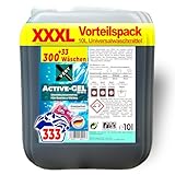 VERY Active-GEL | dickflüssiges Universal-Waschmittel, 10l Vorratspack, 333 Waschladungen | tiefenreine Sauberkeit, konzentrierte Reinheitsformel, angenehmer & unaufdringlicher Frischeduft, 20°C-95°C